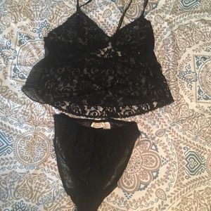 Black Victoria’s Secret 2 piece lingerie. Sz M